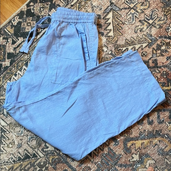 Banana Republic Women's Light Blue Wide Leg Linen Pants - Picture 1 of 2